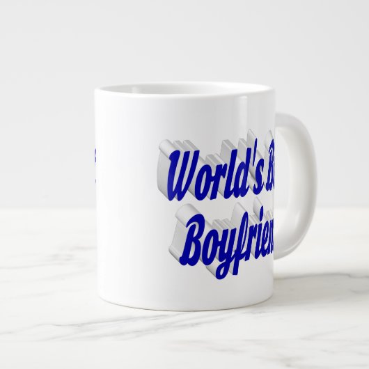 Freund mit blauer Halbschrift Jumbo-Tasse (Vorderseite Rechts)