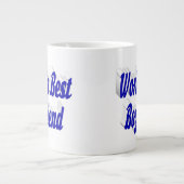 Freund mit blauer Halbschrift Jumbo-Tasse (Vorderseite)
