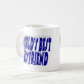 Freund mit blauer Halbtypografie Kaffeetasse (Vorderseite Links)