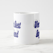 Freund mit dunkelblauer Halbschrift Jumbo-Tasse (Vorderseite)