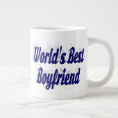 Freund mit dunkelblauer Halbschrift Jumbo-Tasse (Rechts)