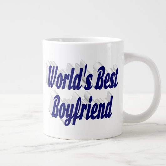 Freund mit dunkelblauer Halbschrift Jumbo-Tasse (Rechts)