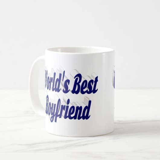 Freund mit dunkelblauer Halbschrift Kaffeetasse (Vorderseite Links)