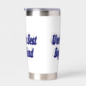 Freund mit dunkelblauer Halbschrift Thermobecher (Rechts)