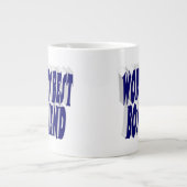 Freund mit dunkelblauer Halbtypografie Jumbo-Tasse (Vorderseite)
