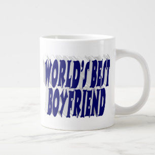 Freund mit dunkelblauer Halbtypografie Jumbo-Tasse