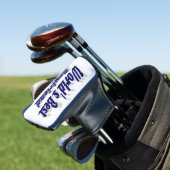 Freund mit dunkelblauer Schrift Golf Headcover (In Situ)