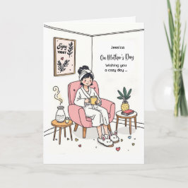 Freund Muttertags Cozy Relaxing Bunny Hausschuhe Karte