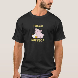 Freund-nicht Nahrung - niedliches Schwein und Huhn T-Shirt