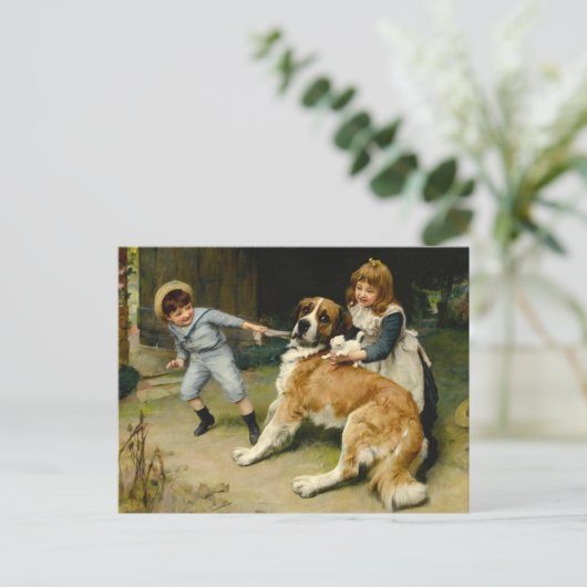 Freund oder Feind | Arthur John Elsley Postkarte (Stehend Vorderseite)