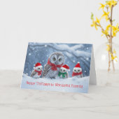 Freund oder Freunde Weihnachtsfeiertag Süße Eule Karte (Gelbe Blume)