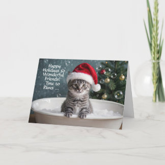 Freund oder Freunde Weihnachtsferien Süße Tabby-Ka Karte