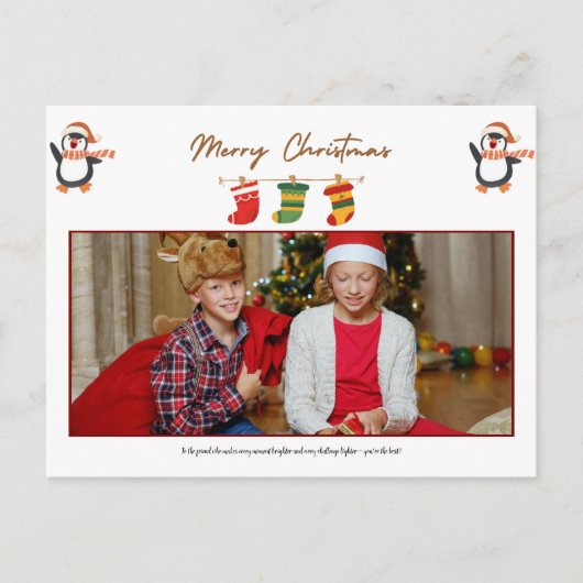 FREUND PERSONALISIERT FOTO CHRISTMAS POST CARD POSTKARTE (Vorderseite)
