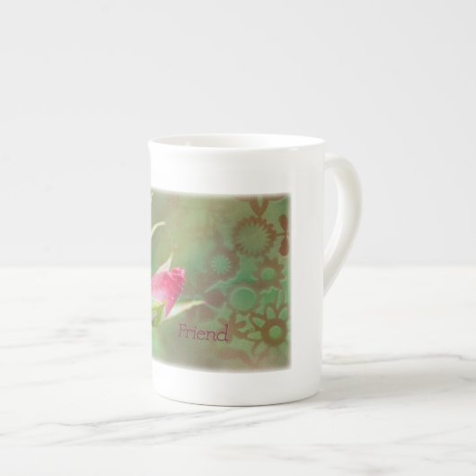 Freund-Rosenknospen Porzellantasse (Vorderseite Rechts)