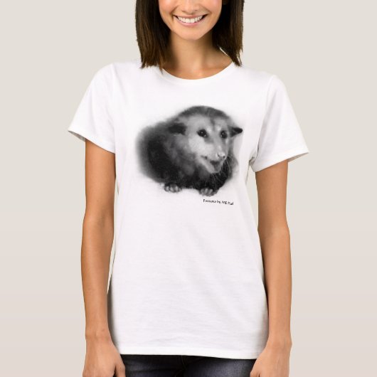 Freund-Shirt mit flockigem Opossum T-Shirt (Vorderseite)