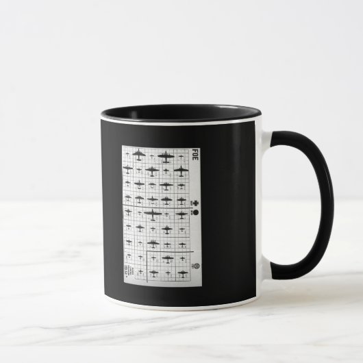 Freund-u. des Feind-WWII Flugzeug-Silhouetten Tasse (Rechts)