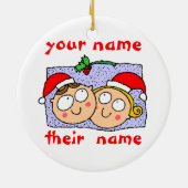 FREUND-UND FREUNDIN-VERZIERUNG KERAMIKORNAMENT (Hinten)