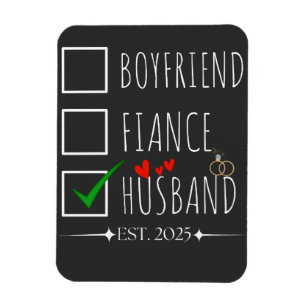 Freund Verlobter Ehemann Est. 2025 Frisch Vermählt Magnet
