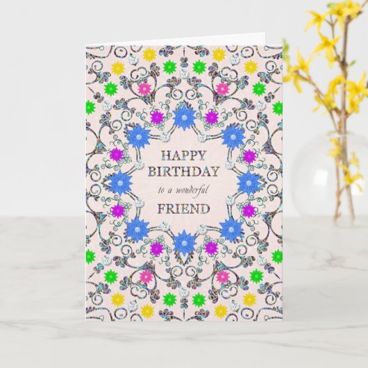 Freunde Abstrakte Blume Geburtstag Karte (Gelbe Blume)