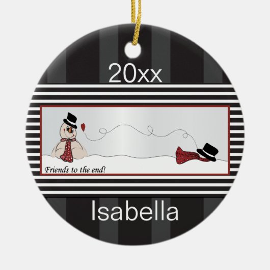 Freunde am Ende Keramik Ornament (Vorne)