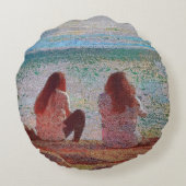 Freunde auf der Insel Lopez Pouf Pillow Rundes Kissen (Rückseite)