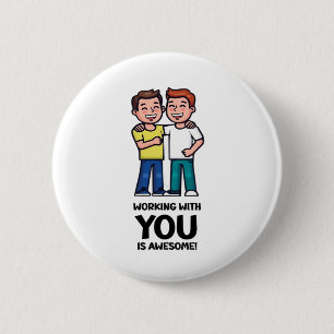 Freunde aus der Arbeit - Zwei Männer klassisch Button