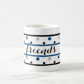 Freunde Azure Blue Silver Black Polka Dots Kaffeetasse (Mittel)