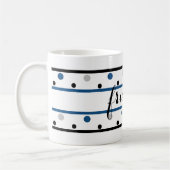 Freunde Azure Blue Silver Black Polka Dots Kaffeetasse (Links)