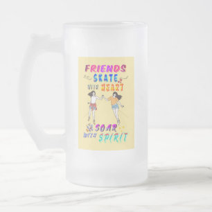 Freunde Barware Skate mit Herz, fliege mit Geist Mattglas Bierglas