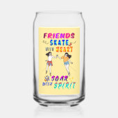 Freunde Barware Skate mit Herz, schwinge mit Geist Dosenglas (Rückseite)