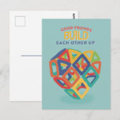 Freunde bauen sich gegenseitig auf, ein magisches  postkarte (Vorne/Hinten)
