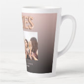 Freunde besties Black Brown Foto Rose Gold Milchtasse (Rechts)