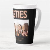 Freunde besties Black Foto Rose Gold Milchtasse (Rechte Ecke)