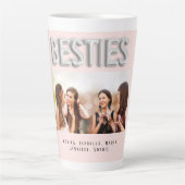 Freunde besties Foto Rose Gold Silber BESTE FREUND Milchtasse (Vorderseite)