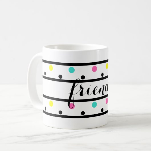 Freunde Black Polka Dots Kaffeetasse (Vorderseite Links)