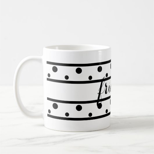 Freunde Black Polka Dots White Kaffeetasse (Links)