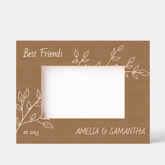 Freunde Blume Besties Custom Wood Picture Frames Geätzte Rahmen (Vorderseite)