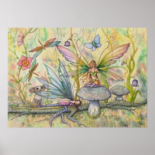 Freunde Blume Fairy Fantasy Art Poster Print (Vorne)