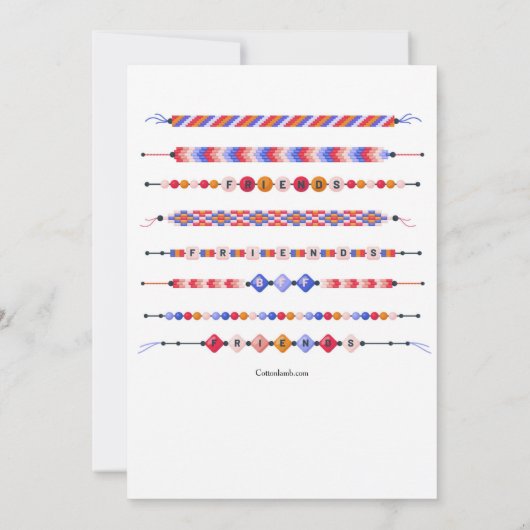 Freunde Bracelets Geburtstagsparty Einladung (Rückseite)