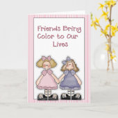 Freunde bringen farbige Grußkarte Karte (Gelbe Blume)