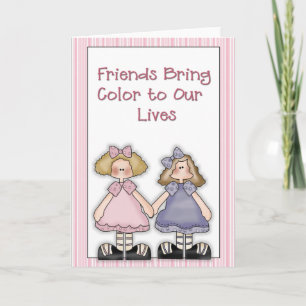 Freunde bringen farbige Grußkarte Karte