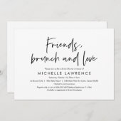 Freunde, Brunch und Liebe, Lässiges Brautparty Einladung (Vorne/Hinten)