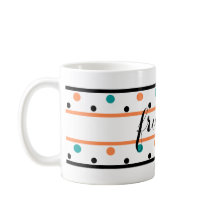 Freunde Burnt Orange Aquamarin Green Polka Dots