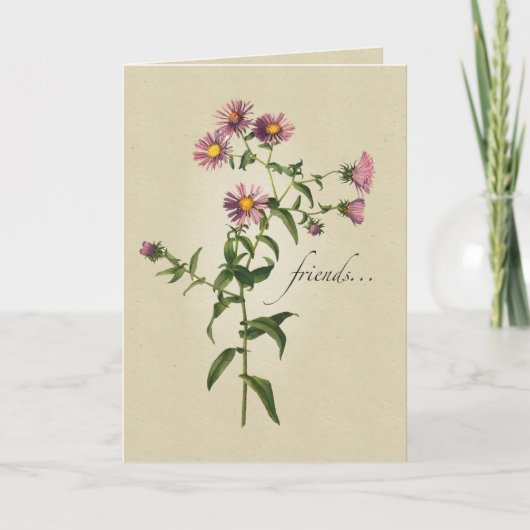 Freunde, danke, rosa Blume, religiös Dankeskarte (Vorderseite)