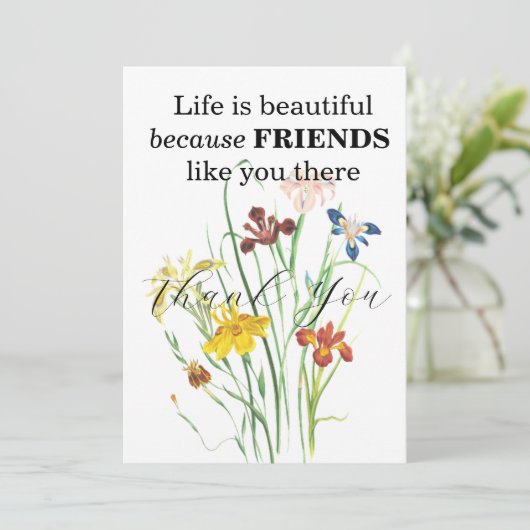 FREUNDE DANKEN IHNEN KARTEN (Stehend Vorderseite)