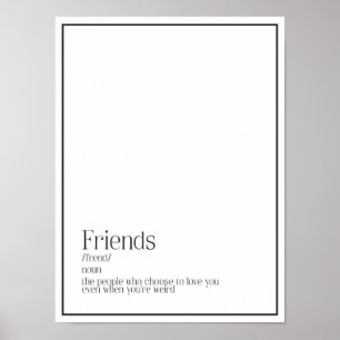 Freunde Definition Word Art Poster