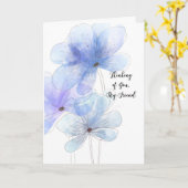 Freunde denken Sie an weiche, weiche Blauen Blumen Karte (Gelbe Blume)