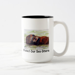 Freunde der Seeotter-Tasse Zweifarbige Tasse