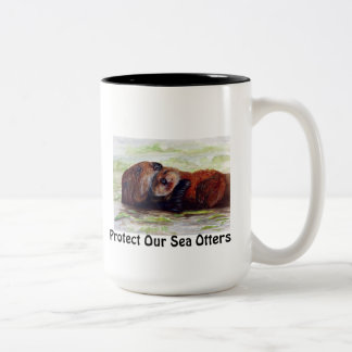 Freunde der Seeotter-Tasse Zweifarbige Tasse