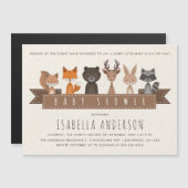 Freunde der Waldtiere Kinderdusche Magneteinladung (Vorne/Hinten)